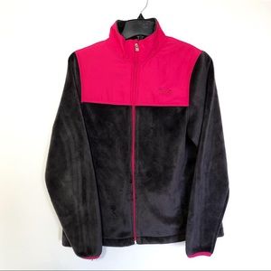 Fila Sport Fleece Pile Gray Grey Pink Jacket